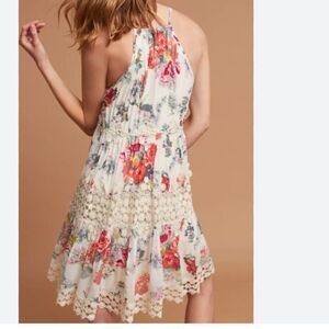 Ranna Gill Womens Size S Kalila Lace Floral Midi Knee Length Summer Dress 36" B